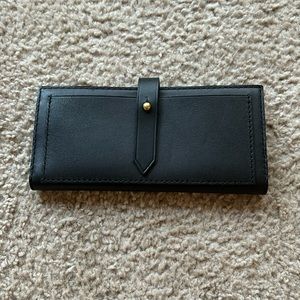 NWT Madewell The Leather Post Wallet in True Black